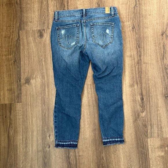 Level 99 Distressed Slim Raw Ankle Denim Jeans Sz 28 - Picture 11 of 13
